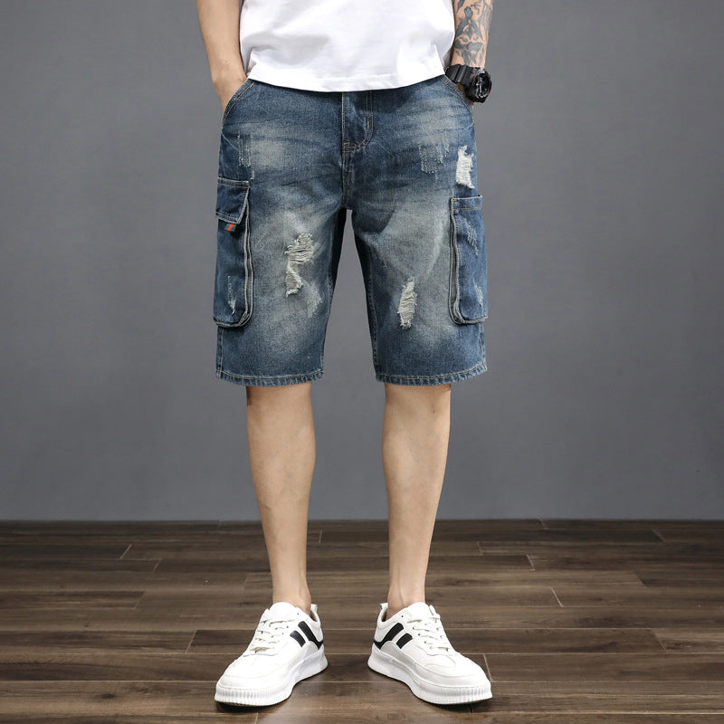 KOLSTAN - Urban Ripped Denim Shorts
