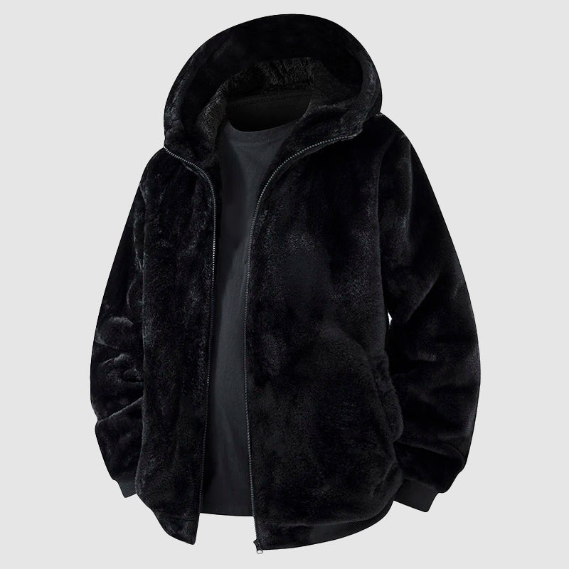 FURNOIR — Men's Luxe Fur-Lined Hooded Jacket
