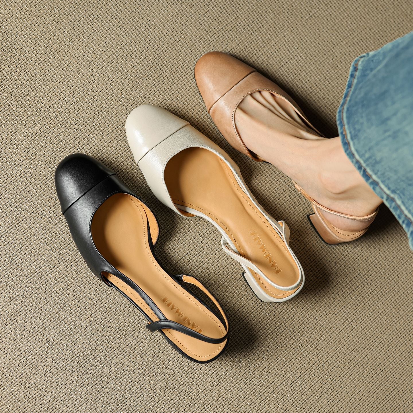 VIANA — Almond-Toe Slingback Pumps