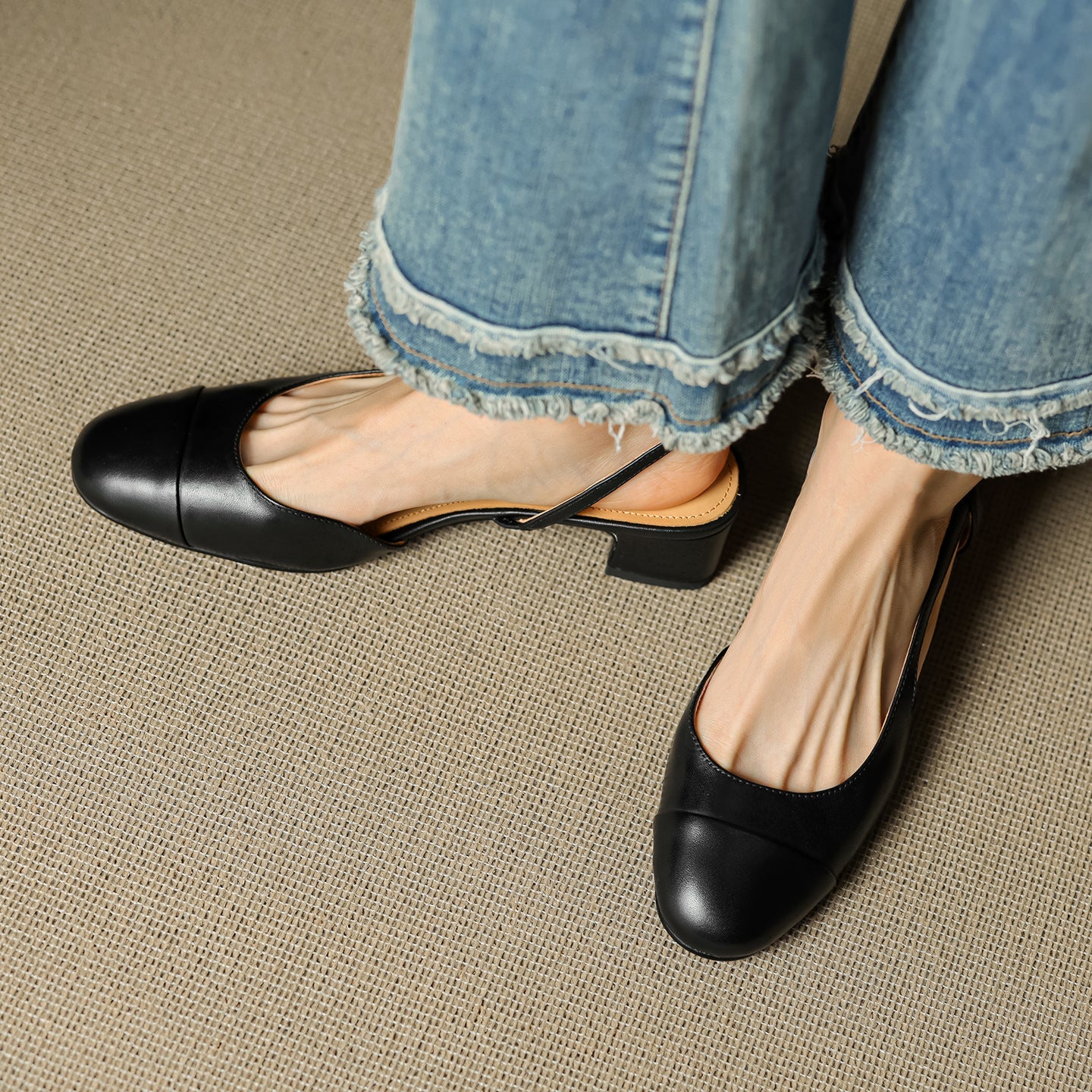 VIANA — Almond-Toe Slingback Pumps