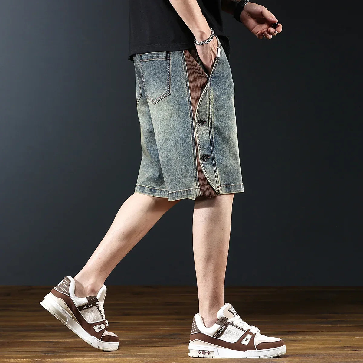 DARLINGTON - Denim Corduroy Shorts