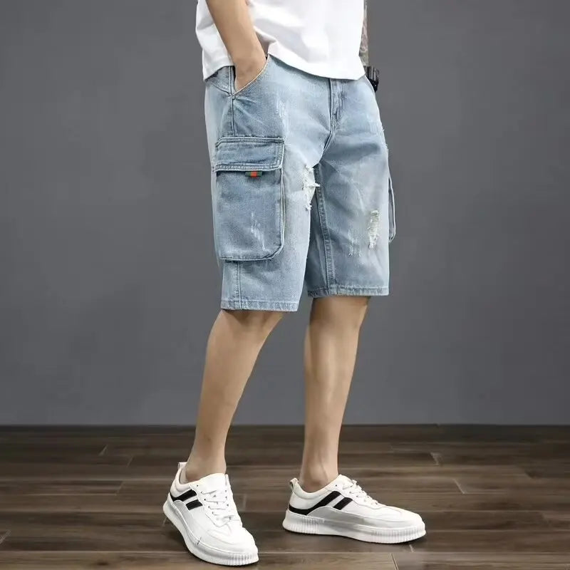 KOLSTAN - Urban Ripped Denim Shorts