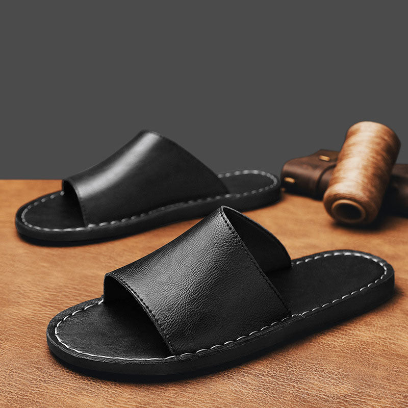Aurélie Luxe Leather Slides
