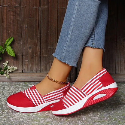 Viverra - Striped Orthopedic Slip-On Sneakers