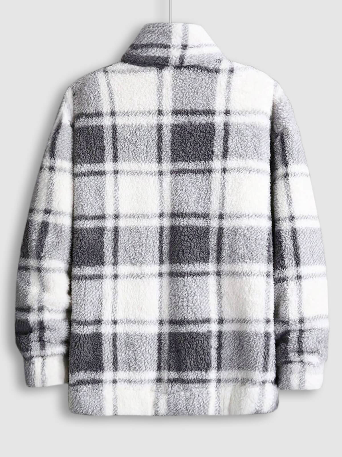 Vellure — Plaid Elegance Faux Fur Jacket