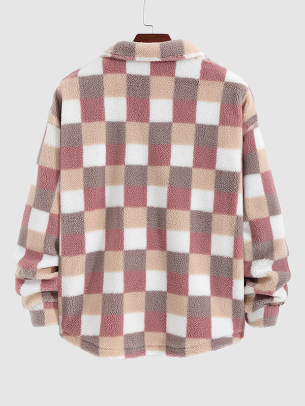 Vellure — Plaid Elegance Faux Fur Jacket