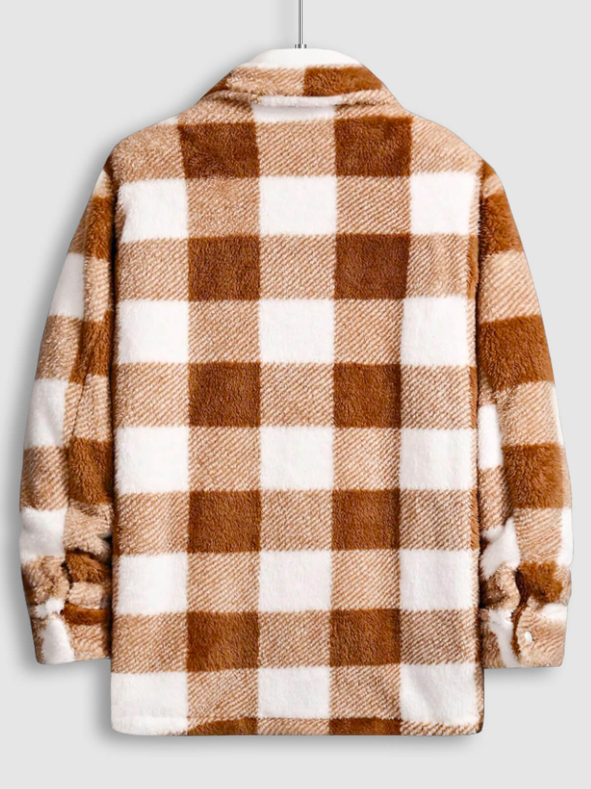 Vellure — Plaid Elegance Faux Fur Jacket