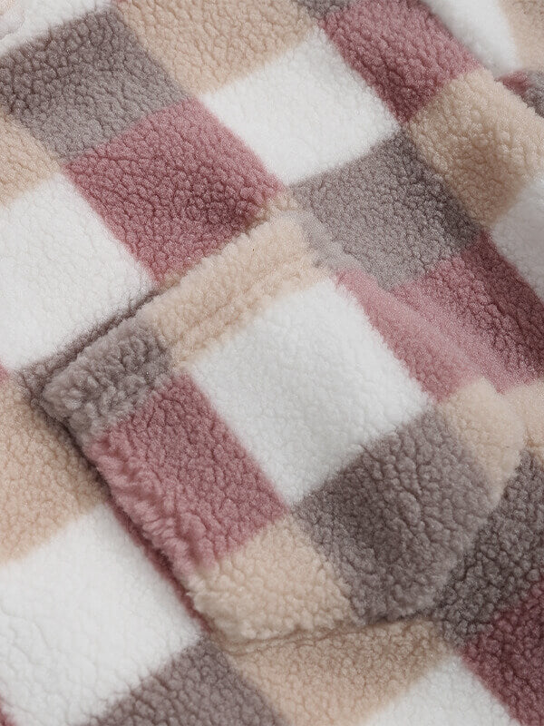 Vellure — Plaid Elegance Faux Fur Jacket