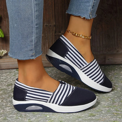 Viverra - Striped Orthopedic Slip-On Sneakers