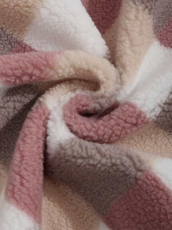 Vellure — Plaid Elegance Faux Fur Jacket