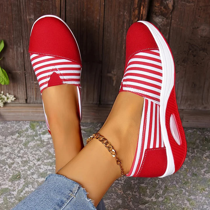 Viverra - Striped Orthopedic Slip-On Sneakers