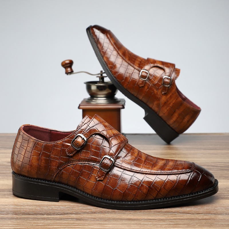 MARQUET — Leather Monk Strap Loafers