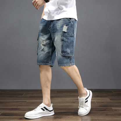 KOLSTAN - Urban Ripped Denim Shorts