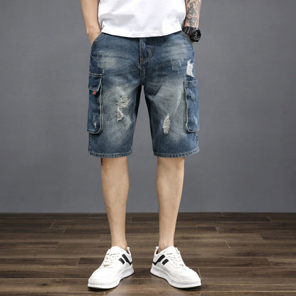 KOLSTAN - Urban Ripped Denim Shorts