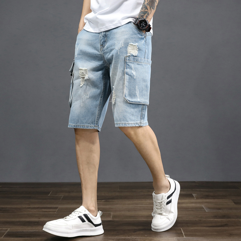 KOLSTAN - Urban Ripped Denim Shorts