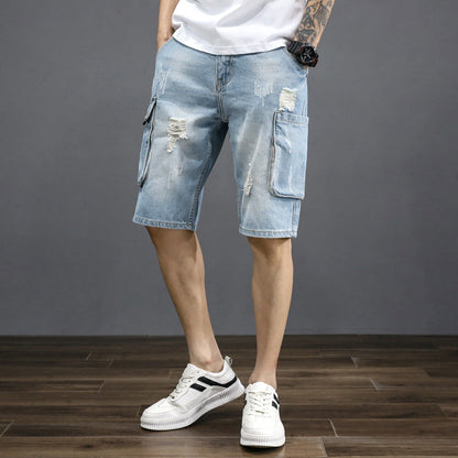 KOLSTAN - Urban Ripped Denim Shorts