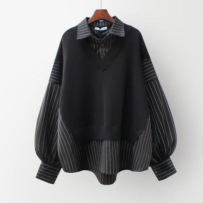 Luminique Pinstripe Elegance Sweater