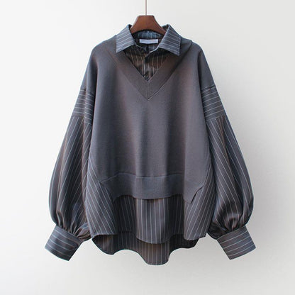 Luminique Pinstripe Elegance Sweater