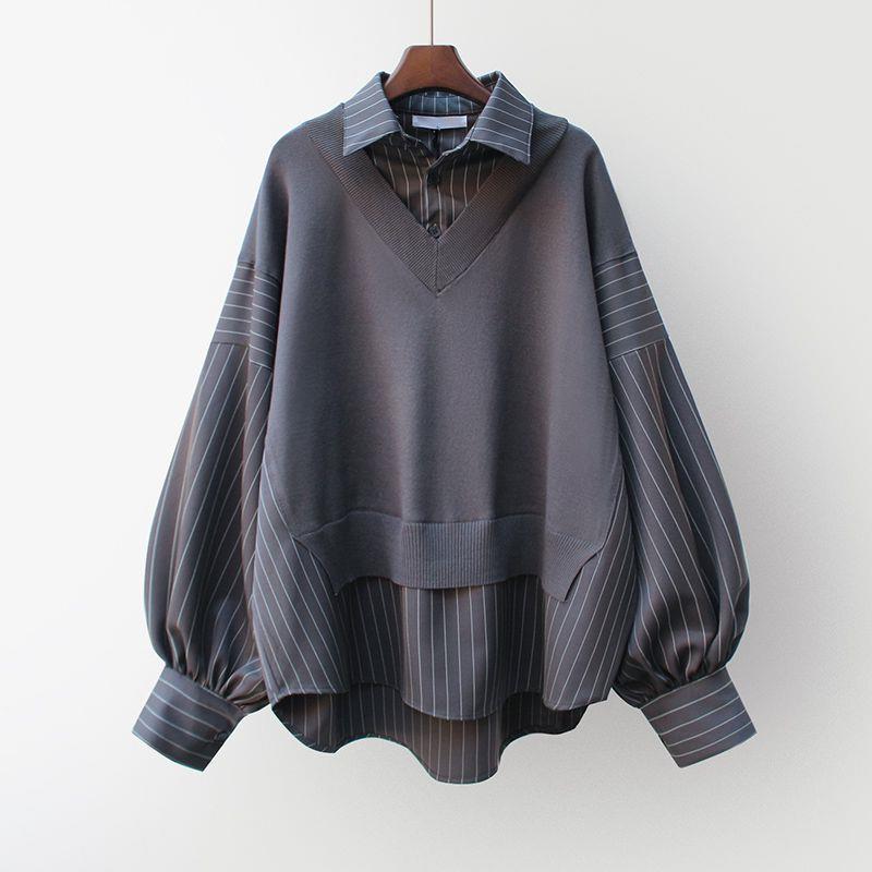 Luminique Pinstripe Elegance Sweater