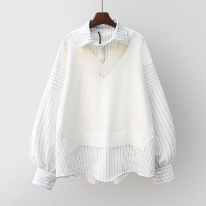 Luminique Pinstripe Elegance Sweater
