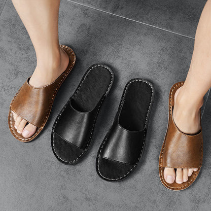 Aurélie Luxe Leather Slides