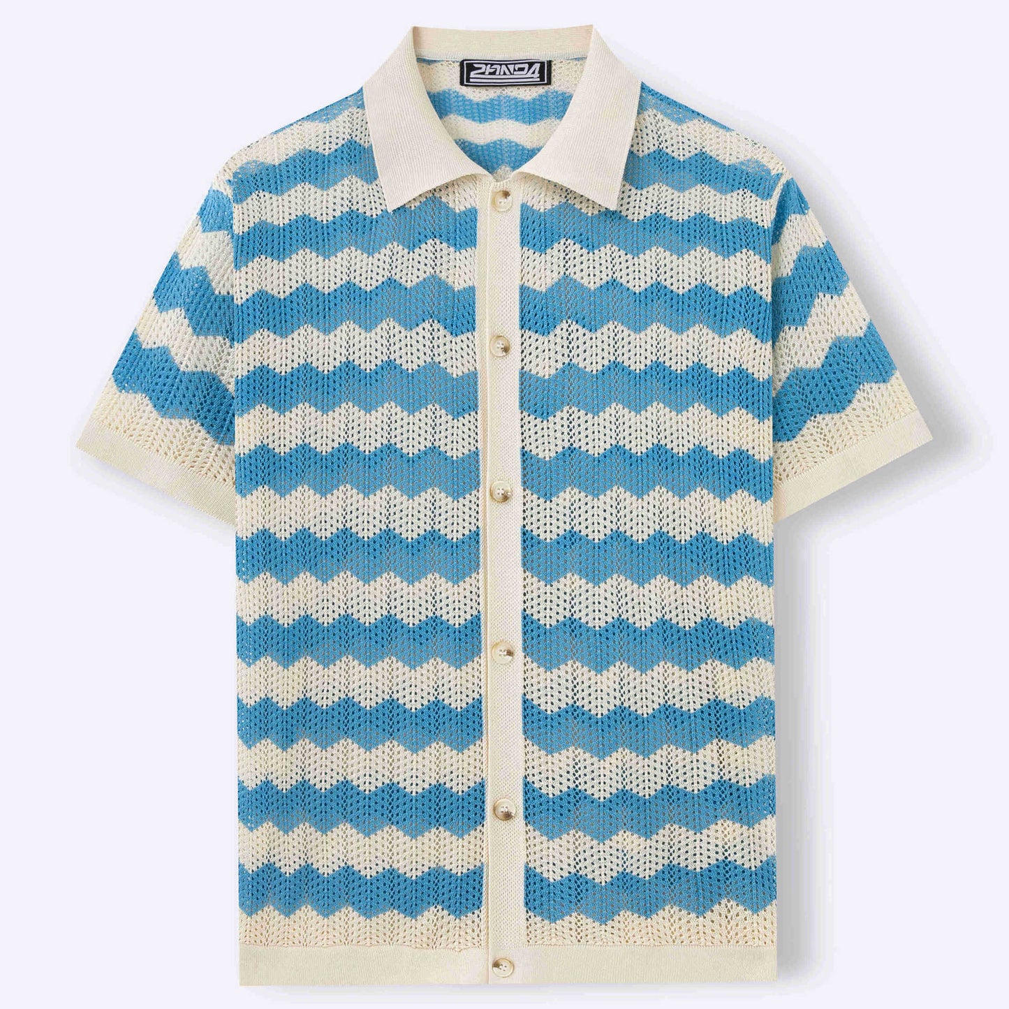 AURELLE — Chevron Knit Shirt