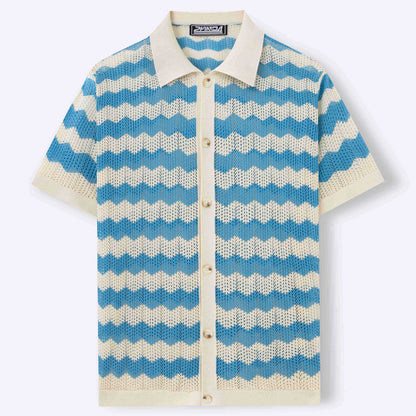 AURELLE — Chevron Knit Shirt