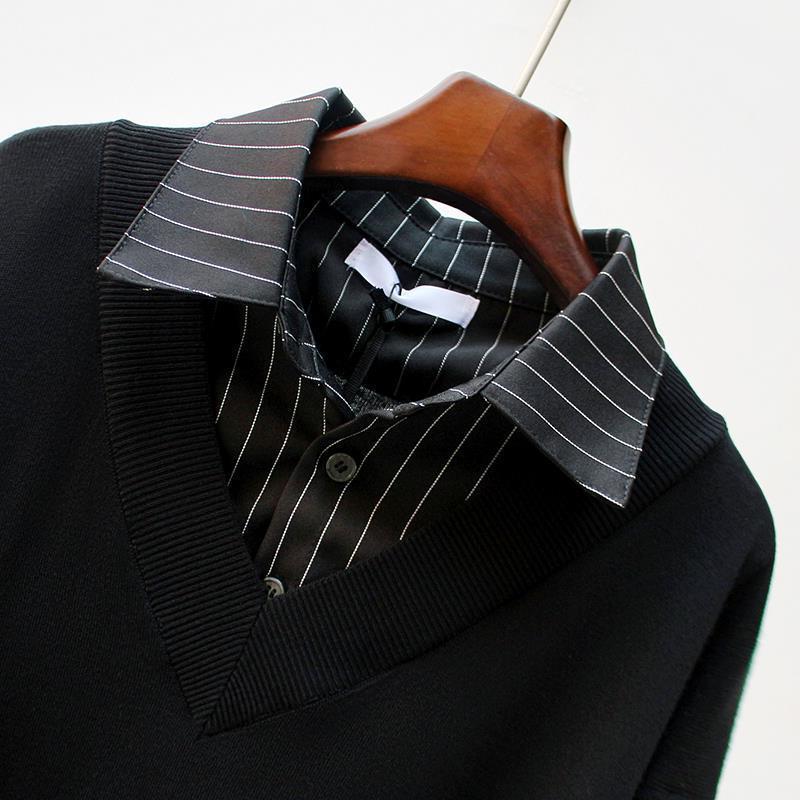 Luminique Pinstripe Elegance Sweater