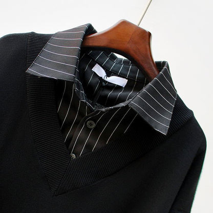 Luminique Pinstripe Elegance Sweater