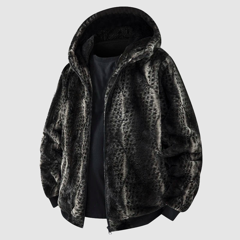 FURNOIR — Men's Luxe Fur-Lined Hooded Jacket