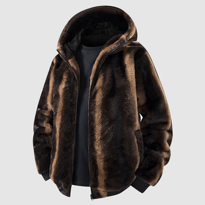 FURNOIR — Men's Luxe Fur-Lined Hooded Jacket