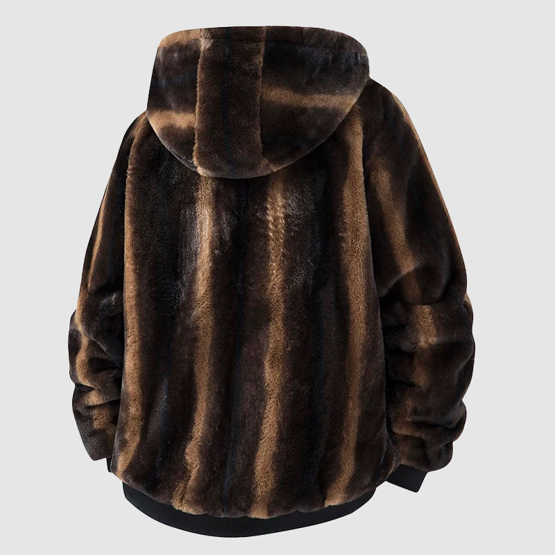 FURNOIR — Men's Luxe Fur-Lined Hooded Jacket