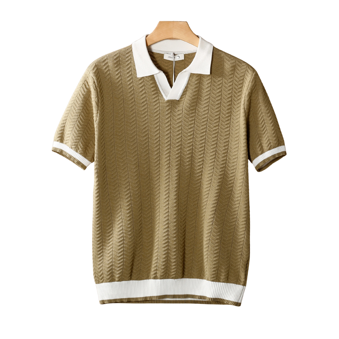 SOLARO — Chevron Knit Polo