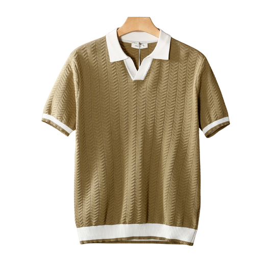 SOLARO — Chevron Knit Polo