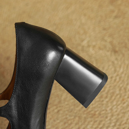 Soleilé — Leather Square-Toe Pumps