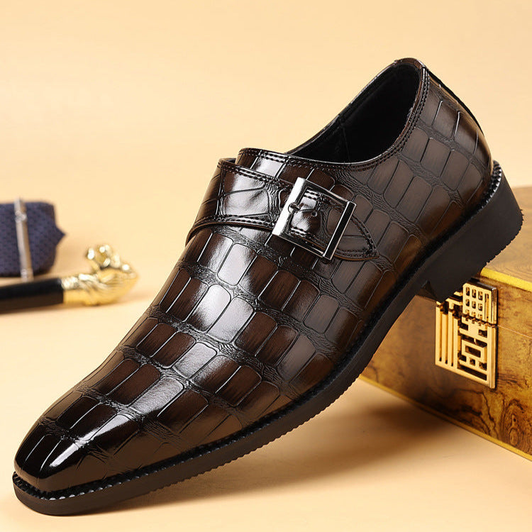 Cressentia — Croc-Embossed Leather Oxfords