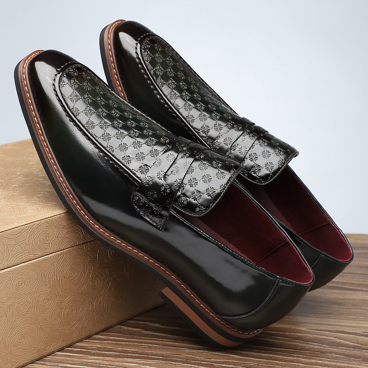 Viventa — Embossed Leather Loafers