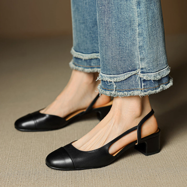 VIANA — Almond-Toe Slingback Pumps