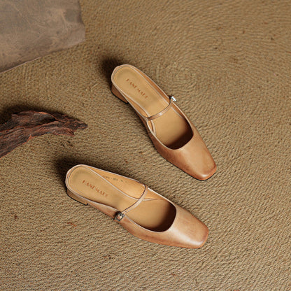 Vellara - Leather Buckled Mules