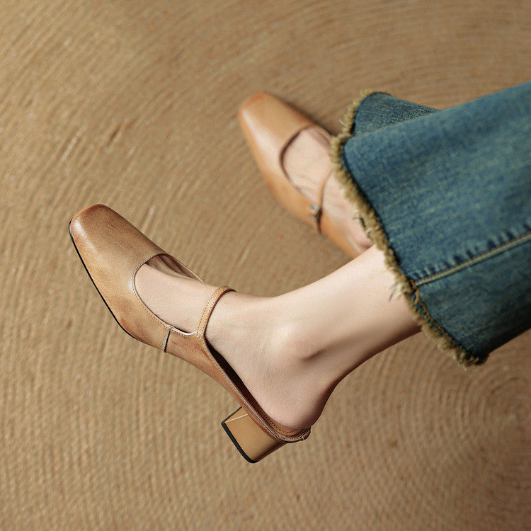 Vellara - Leather Buckled Mules
