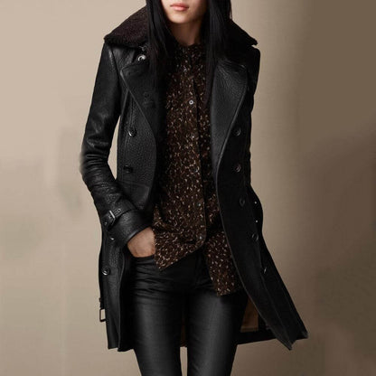 Luménoir — Leather Elegance Coat