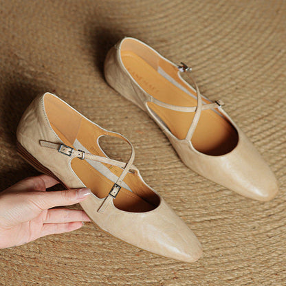 Alarisse Genuine Leather Ballet Flats