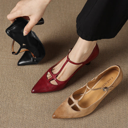Vellara — Vintage T-Strap Pumps