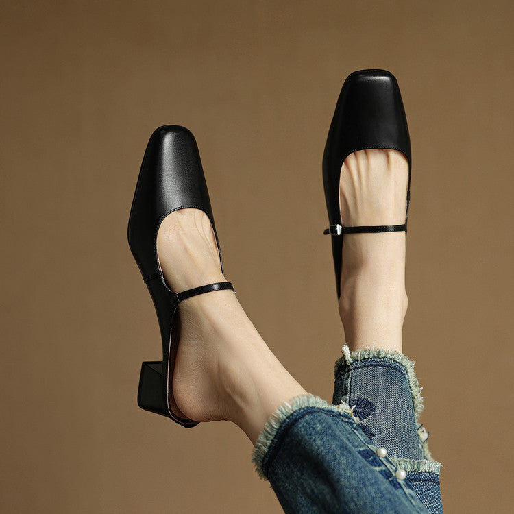 Vellara - Leather Buckled Mules