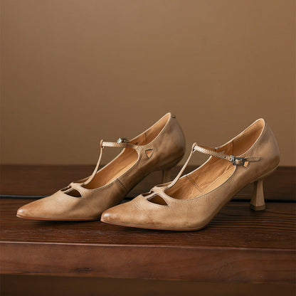 Vellara — Vintage T-Strap Pumps