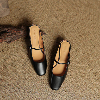 Vellara - Leather Buckled Mules