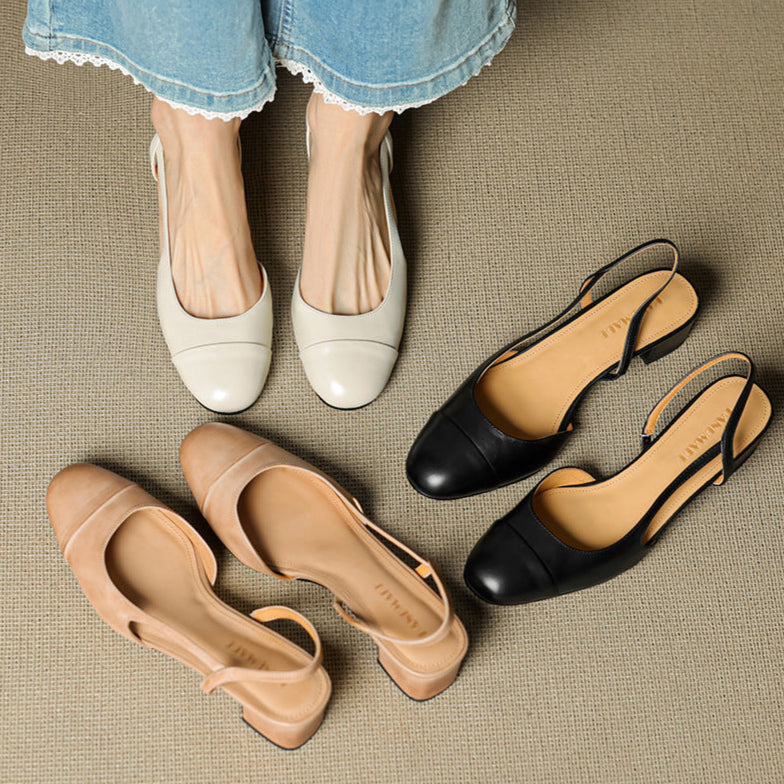 VIANA — Almond-Toe Slingback Pumps