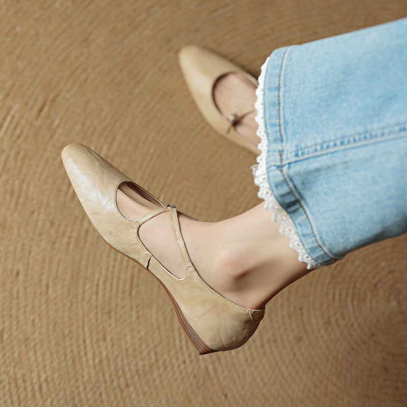 Alarisse Genuine Leather Ballet Flats