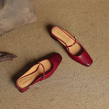 Vellara - Leather Buckled Mules