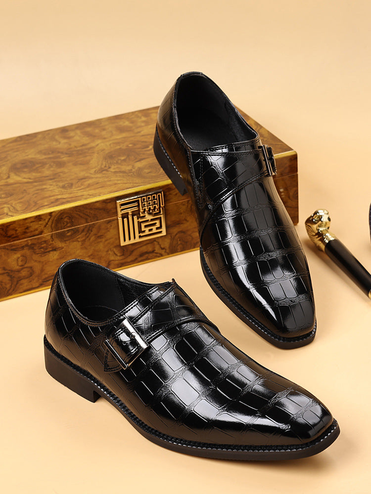 Cressentia — Croc-Embossed Leather Oxfords